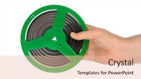  Presentation with film reel - Beautiful slide deck featuring animation action - cinema film reel in hand backdrop and a lemonade colored foreground