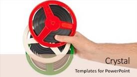  Presentation with film reel - Theme having animation action - cinema film reel in hand background and a lemonade colored foreground