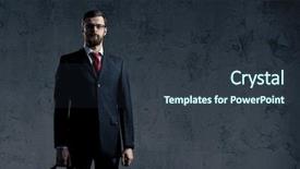  Presentation with animation - Colorful presentation theme enhanced with animation backgrounds - businessman in formalwear over dark backdrop and a tawny brown colored foreground