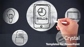  Presentation with waiter hand in white glove - Beautiful presentation theme featuring animation black board - composite image of hand writing backdrop and a dark gray colored foreground