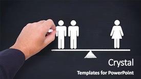  Presentation with chalk board - Slide deck featuring animation black board - hand of a businessman writing background and a  colored foreground