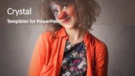 Presentation with clown - Audience pleasing slide deck consisting of animation funny - clown backdrop and a  colored foreground