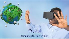  Presentation with composite - Presentation theme consisting of animation globe map - digital composite of happy businessman background and a sky blue colored foreground