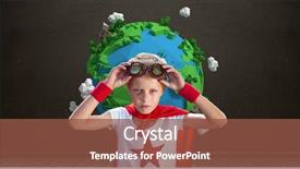  Presentation with earth planet globe - Presentation theme having animation globe map - digital composite of superhero boy background and a tawny brown colored foreground