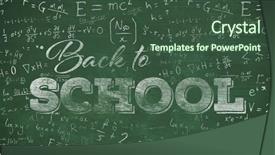  Presentation with back school - Colorful slide deck enhanced with animation handwriting - back to school text backdrop and a  colored foreground
