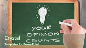  Presentation with animation - PPT theme having animation handwriting - business man writing with chalk background and a ocean colored foreground