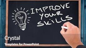  Presentation with chalk board - Amazing slide deck having animation handwriting - business man writing with chalk backdrop and a dark gray colored foreground