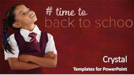  Presentation with brown - Audience pleasing slide deck consisting of animation handwriting - thoughtful schoolgirl looking away backdrop and a tawny brown colored foreground