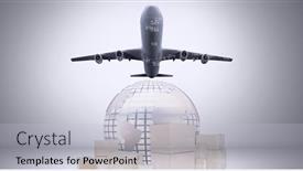  Presentation with travel globe - Slides featuring animation-of-airplane-cardboard-boxes background and a  colored foreground