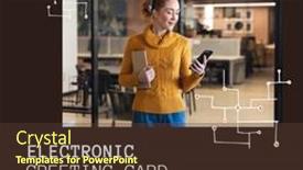  Presentation with electronic card - Slide deck consisting of animation-of-electronic-greeting-card background and a tawny brown colored foreground