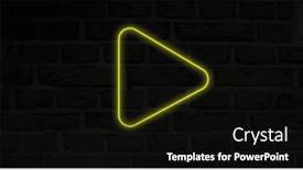  Presentation with social media - Presentation theme featuring animation-of-play-neon-icon background and a black colored foreground