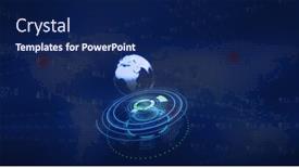  Presentation with business networking - Beautiful PPT theme featuring animation-of-scope-scanning-over backdrop and a  colored foreground