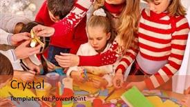  Presentation with art animation - Slide deck enhanced with animation teacher - lot of kids painting background and a  colored foreground