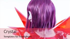  Presentation with plastics - Colorful slide set enhanced with anime - cosplay asian woman cosplayer backdrop and a red colored foreground