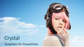  Presentation with sexuality - Presentation theme consisting of anime - people sexuality and role-playing games background and a sky blue colored foreground