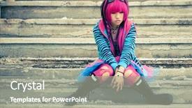  Presentation with sad girl - Audience pleasing presentation consisting of anime - young asian sad girl backdrop and a gray colored foreground