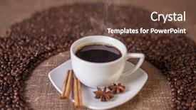  Presentation with cup trophy star award - Amazing PPT theme having anise stars over canvas background backdrop and a  colored foreground