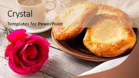  Presentation with cup coffee - Cool new PPT theme with aniseed stars morning still life backdrop and a coral colored foreground