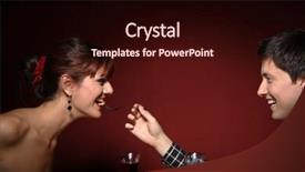  Presentation with romantic - PPT theme with aniversary - attractive young couple having romantic background and a wine colored foreground