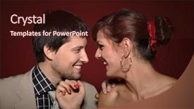  Presentation with aniversary - Colorful PPT layouts enhanced with aniversary - attractive young couple having romantic backdrop and a wine colored foreground