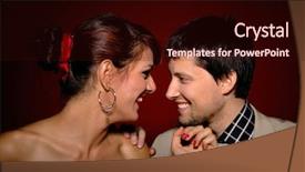  Presentation with romantic birthday couple celebrate - PPT layouts consisting of aniversary - attractive young couple having romantic background and a wine colored foreground