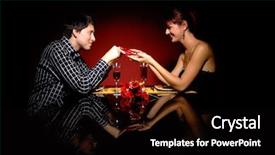  Presentation with gift - Beautiful slide set featuring aniversary - attractive young couple backdrop and a black colored foreground