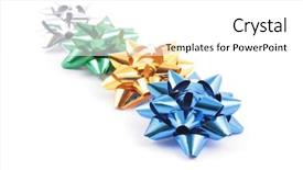  Presentation with white - Slides enhanced with aniversary - four ribbons bow isolated background and a  colored foreground