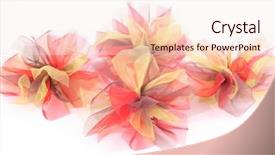  Presentation with three - Amazing PPT theme having aniversary - three ribbon bows isolated backdrop and a  colored foreground