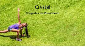  Presentation with runner - Presentation theme having anjaneyasana panoramic crop with green background and a yellow colored foreground