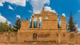  Presentation with middle east - Cool new PPT theme with anjar in beeka valley lebanon backdrop and a red colored foreground