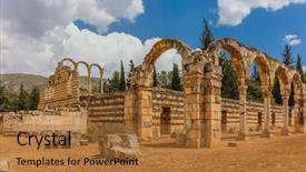  Presentation with middle east - Slides with anjar in beeka valley lebanon background and a red colored foreground
