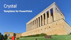  Presentation with european union and turkey - Beautiful theme featuring ankara - turkey mausoleum of ataturk backdrop and a  colored foreground