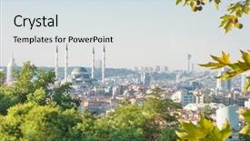  Presentation with history of old turkey - Amazing slide set having ankara cityscape in autumn - turkey backdrop and a  colored foreground