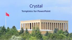  Presentation with springtime - Colorful presentation theme enhanced with ankara turkey - anitkabir mausoleum backdrop and a light blue colored foreground