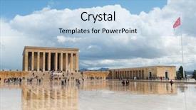  Presentation with springtime - Audience pleasing presentation theme consisting of ankara turkey - anitkabir mausoleum backdrop and a light blue colored foreground
