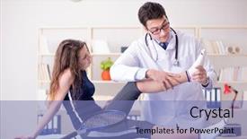  Presentation with sports doctor - Cool new theme with ankle fracture - man doctor taking care backdrop and a teal colored foreground