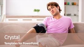  Presentation with ankle - Colorful slide set enhanced with ankle fracture - young man with injured knee backdrop and a coral colored foreground