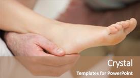  Presentation with ankle - PPT layouts enhanced with ankle of a patient being background and a coral colored foreground