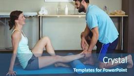  Presentation with physical therapy fracture leg - Amazing presentation theme having ankle orthopedic - physiotherapist doing leg therapy backdrop and a ocean colored foreground
