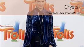  Presentation with trolls - Slide set having anna-kendrick-at-the-los background and a coral colored foreground