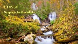  Presentation with autumn - Amazing theme having anna-ruby-falls-georgia-usa backdrop and a tawny brown colored foreground
