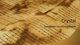  Presentation with ancient - PPT theme enhanced with annalys - ancient and vintage handwritten bible background and a gold colored foreground