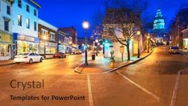  Presentation with maryland - Slide set featuring annapolis-maryland-usa-downtown-cityscape background and a red colored foreground