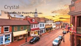 Presentation with maryland - PPT theme having annapolis-maryland-usa-downtown-view background and a soft green colored foreground