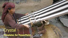  Presentation with weaving textile - Slides with annapurna-circuit-nepal-march-2008 background and a tawny brown colored foreground