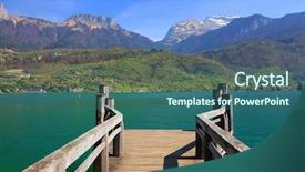  Presentation with france - Slide deck featuring annecy lake haute savoie france background and a ocean colored foreground
