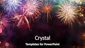  Presentation with firework - Beautiful slide deck featuring anniversary - abstract colored firework background backdrop and a black colored foreground