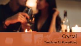  Presentation with candlelight dinner - Presentation theme enhanced with anniversary - beautiful passionate couple having background and a red colored foreground