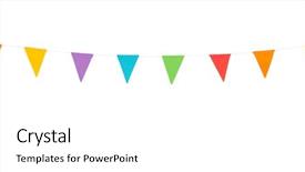  Presentation with paper line - PPT layouts enhanced with anniversary - colorful party flags background and a white colored foreground