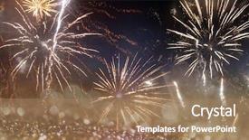  Presentation with new year - PPT layouts featuring anniversary - fireworks at new year background and a coral colored foreground